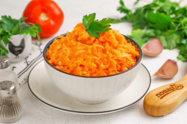 Салат из моркови с чесноком
